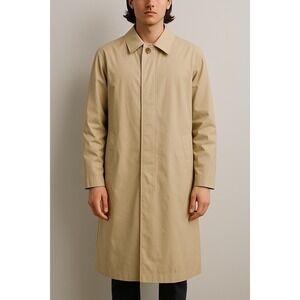 Gap Trench Coat Mens L Beige Lightweight Button Front Classic‎ Preppy Minimalis